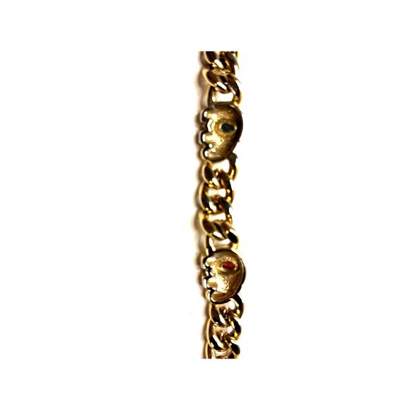 Vintage Gold Tone Chunky Link Bracelet with Multicolored Elephants Costume - Picture 7 of 7